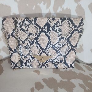Elegant Snake Print Clutch